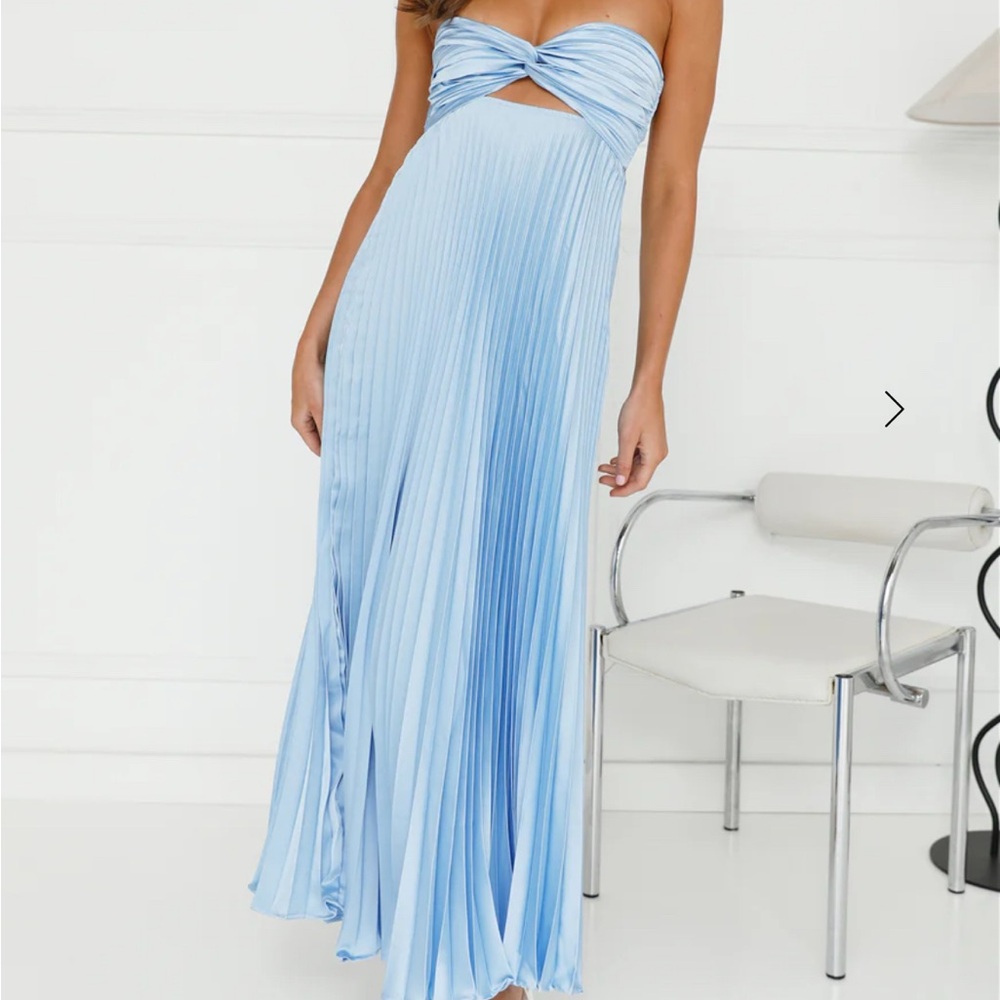 Hello Molly Light Blue Strapless Dress - Picture 1 of 4